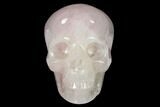 Realistic, Polished Brazilian Rose Quartz Crystal Skull #151070-1
